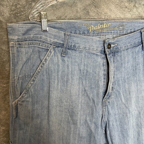 Old Navy Y2K Mens Painter Carpenter Utility Baggy Light Wash Denim Jean 42x32* - Picture 3 of 10